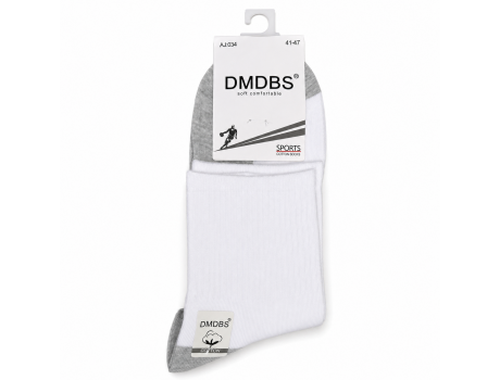 Носки мужские DMDBS белые с серой стопой AJ034-1