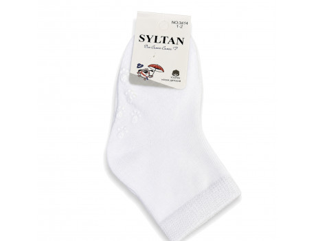 Детские носки Syltan 3414 белые с противоскольными вставками-2
