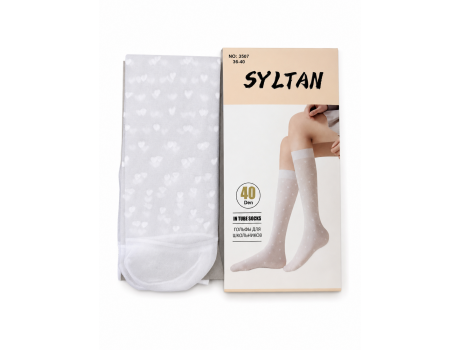 Гольфы детские SYLTAN с сердечками белые 3507-2