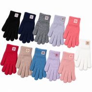 Перчатки детские Корона для девочек с начесом Е0769 оптом
