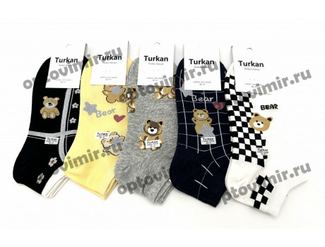 Носки женские Turkan короткие рис. мишки 6454