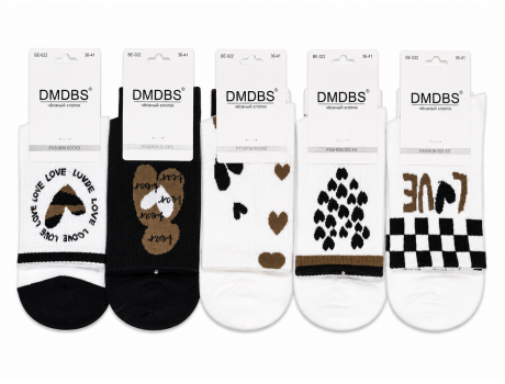 Женские носки DMDBS В2308 с принтами мишек, полосками и горохом