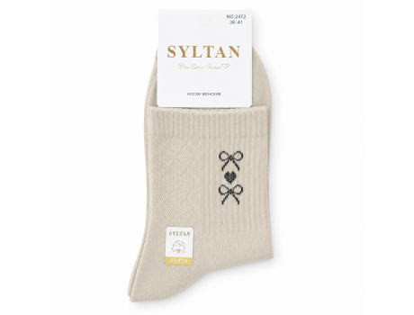 Носки женские декоративные Syltan с вышивкой люрекс 2472-2