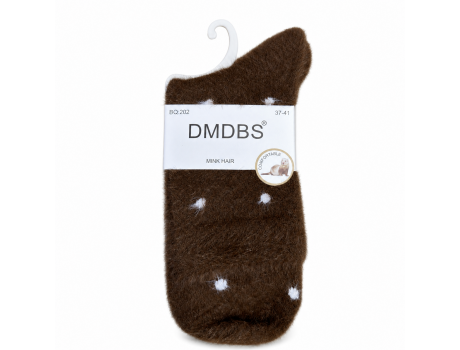Носки женские пушистые DMDBS норка в горошек BQ202-2
